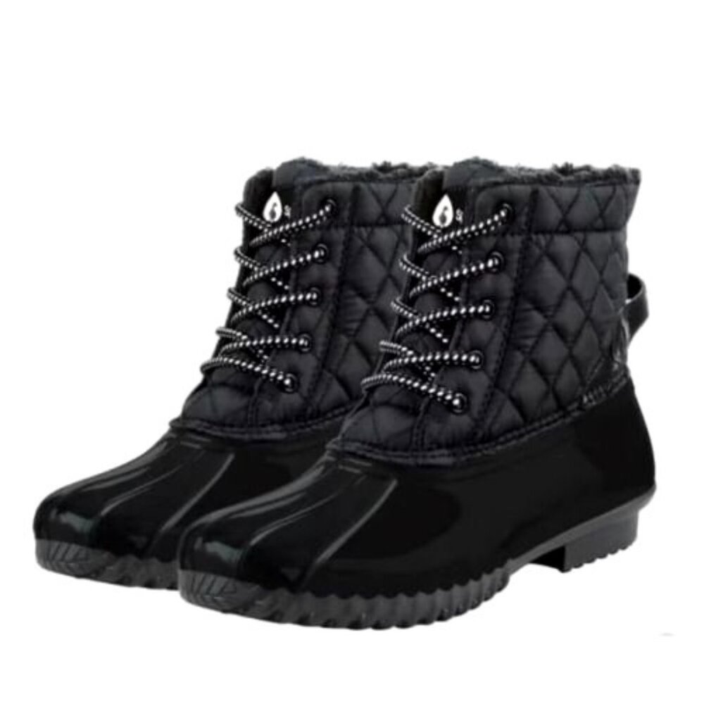 Sporto Womens 9 Andie Duck Boots Quilted Water Repellant Faux Fur Outdoor Shoes